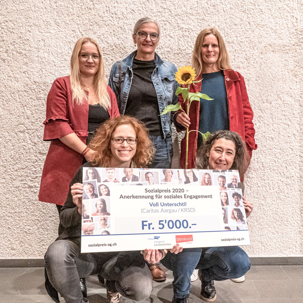 2. Preis Sozialpreis 2020: Voll Unterschti! (Caritas Aargau/KRSD)